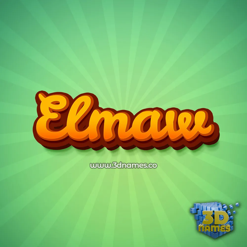 elmaw in Green Rays style - 3D name wallpaper