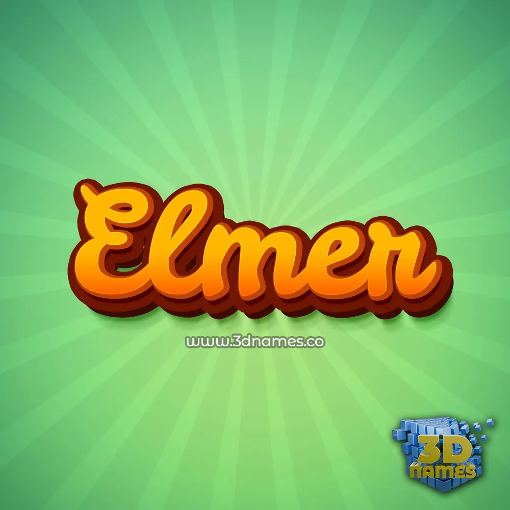 elmer in Green Rays style - 3D name wallpaper