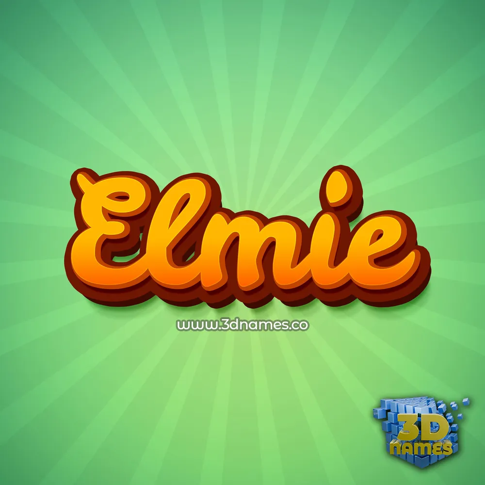 elmie in Green Rays style - 3D name wallpaper