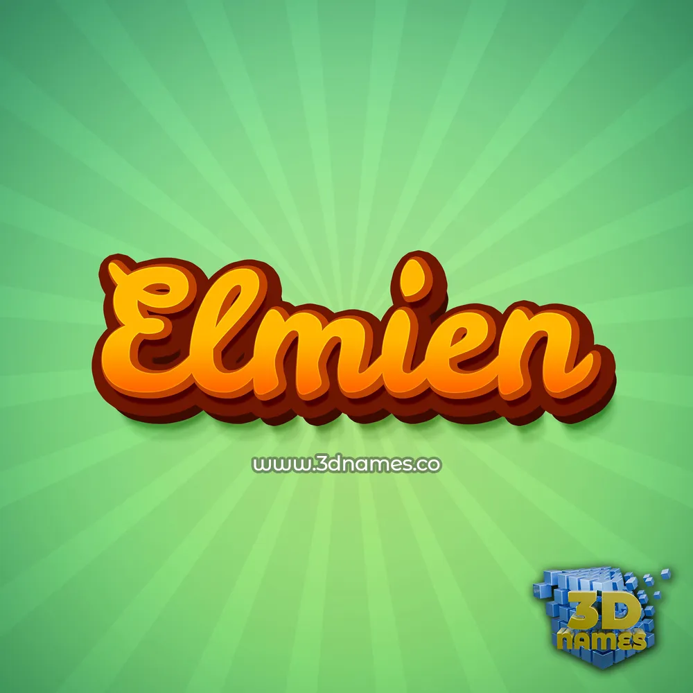 elmien in Green Rays style - 3D name wallpaper