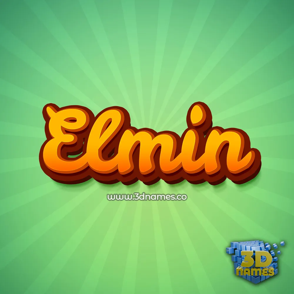 elmin in Green Rays style - 3D name wallpaper