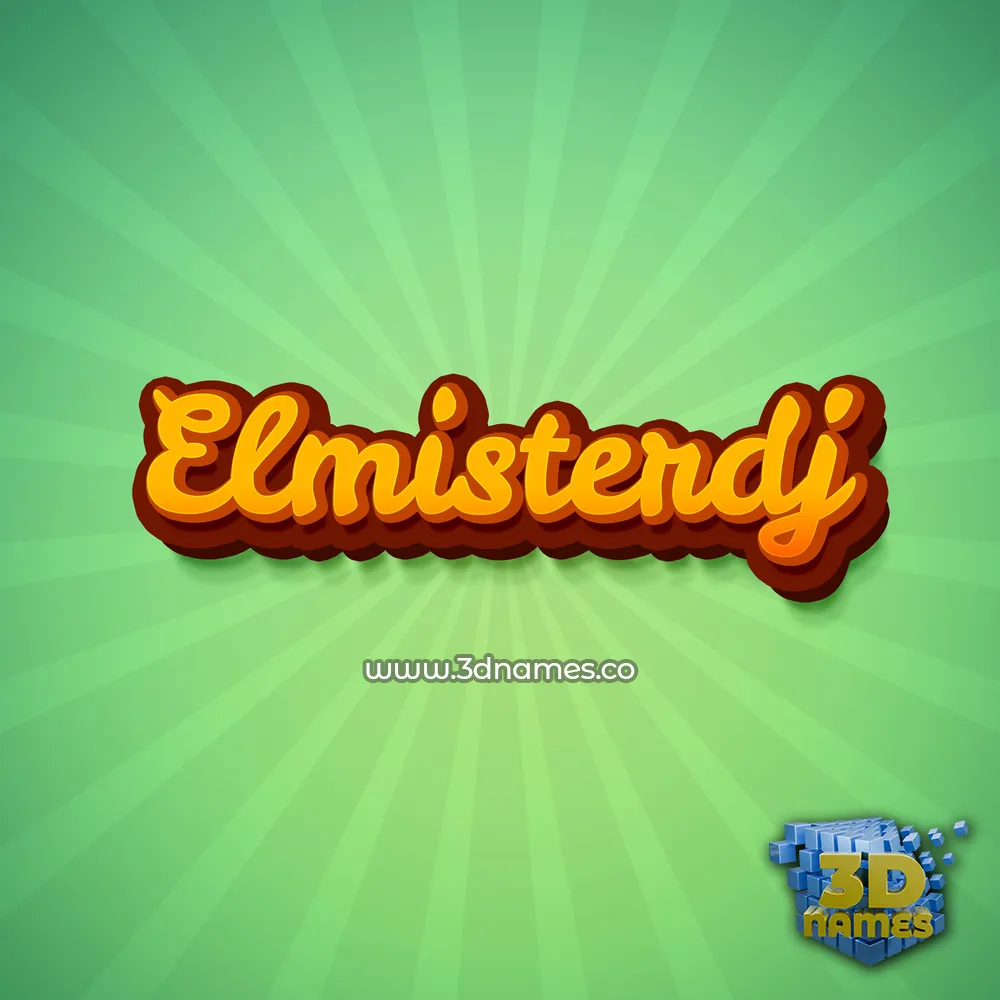 elmisterdj in Green Rays style - 3D name wallpaper