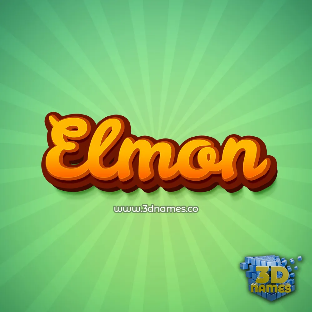 elmon in Green Rays style - 3D name wallpaper