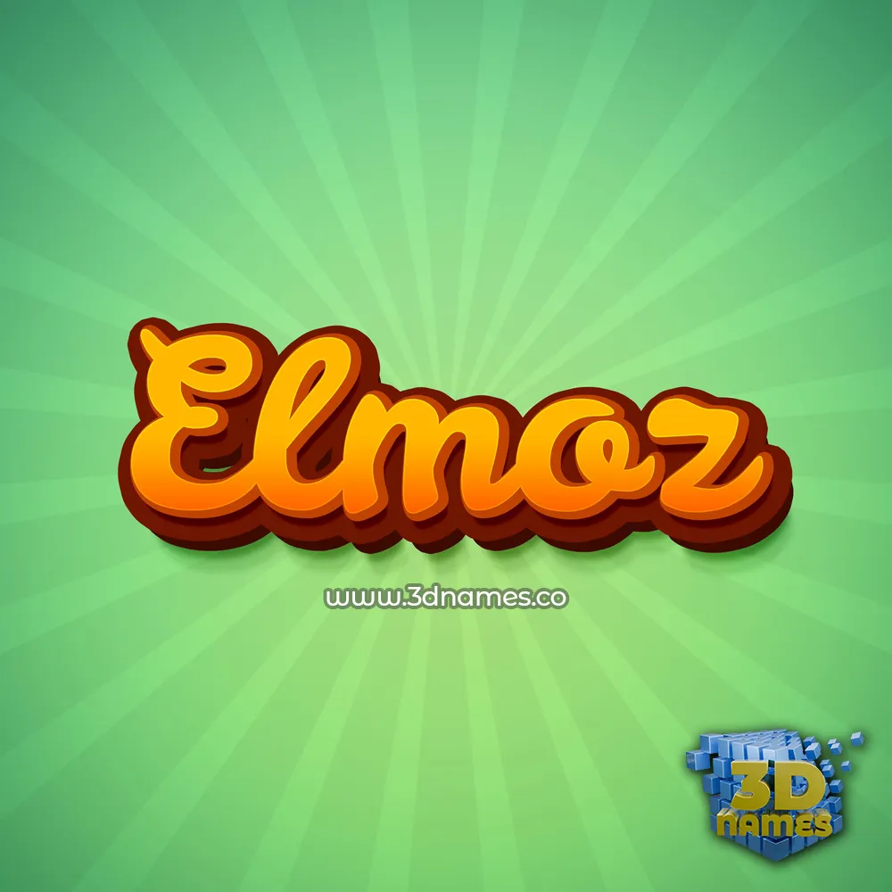 elmoz in Green Rays style - 3D name wallpaper