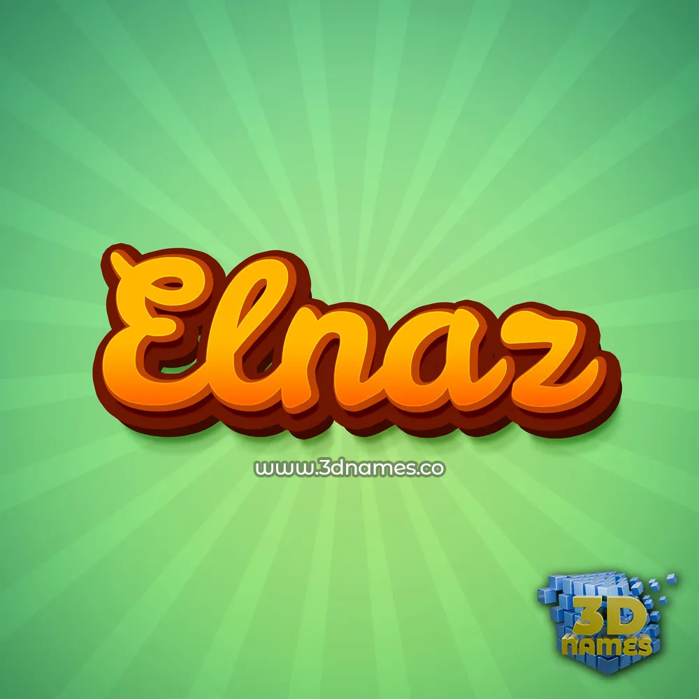 elnaz in Green Rays style - 3D name wallpaper