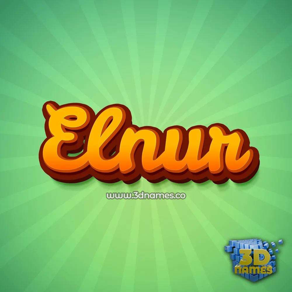 elnur in Green Rays style - 3D name wallpaper