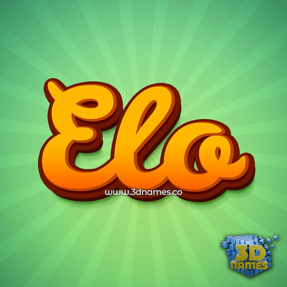 elo in Green Rays style - 3D name wallpaper