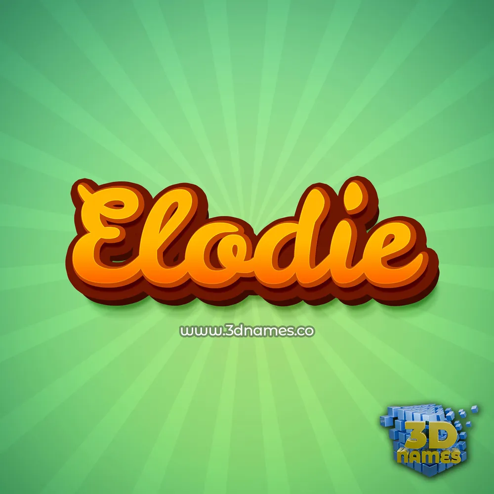 elodie in Green Rays style - 3D name wallpaper