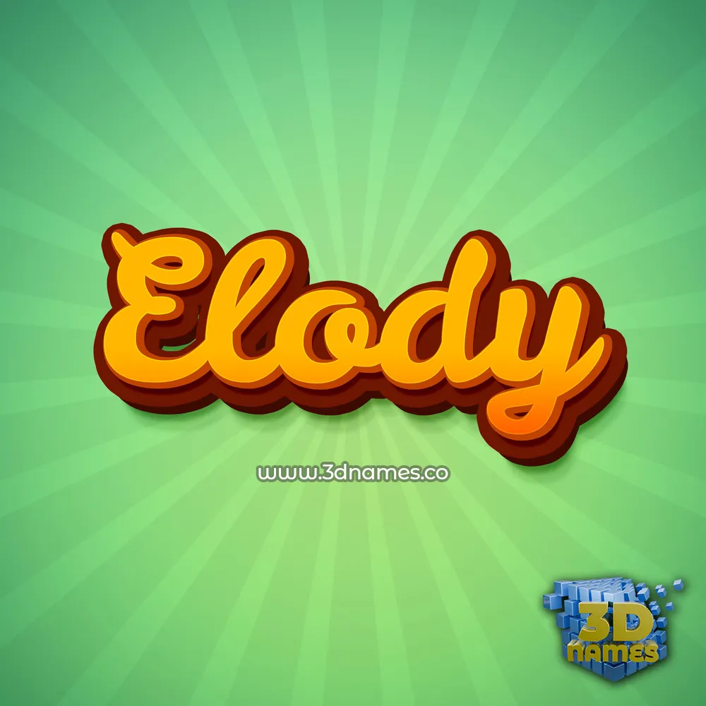 elody in Green Rays style - 3D name wallpaper