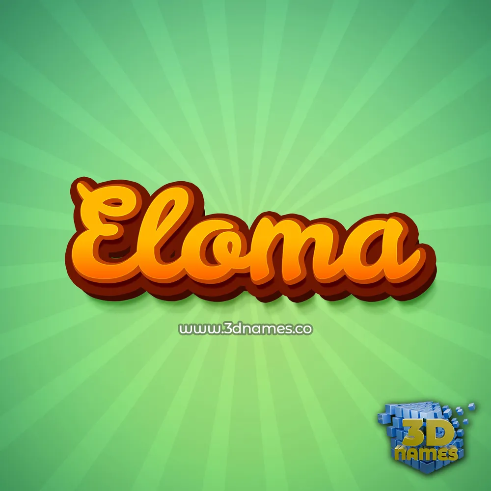 eloma in Green Rays style - 3D name wallpaper