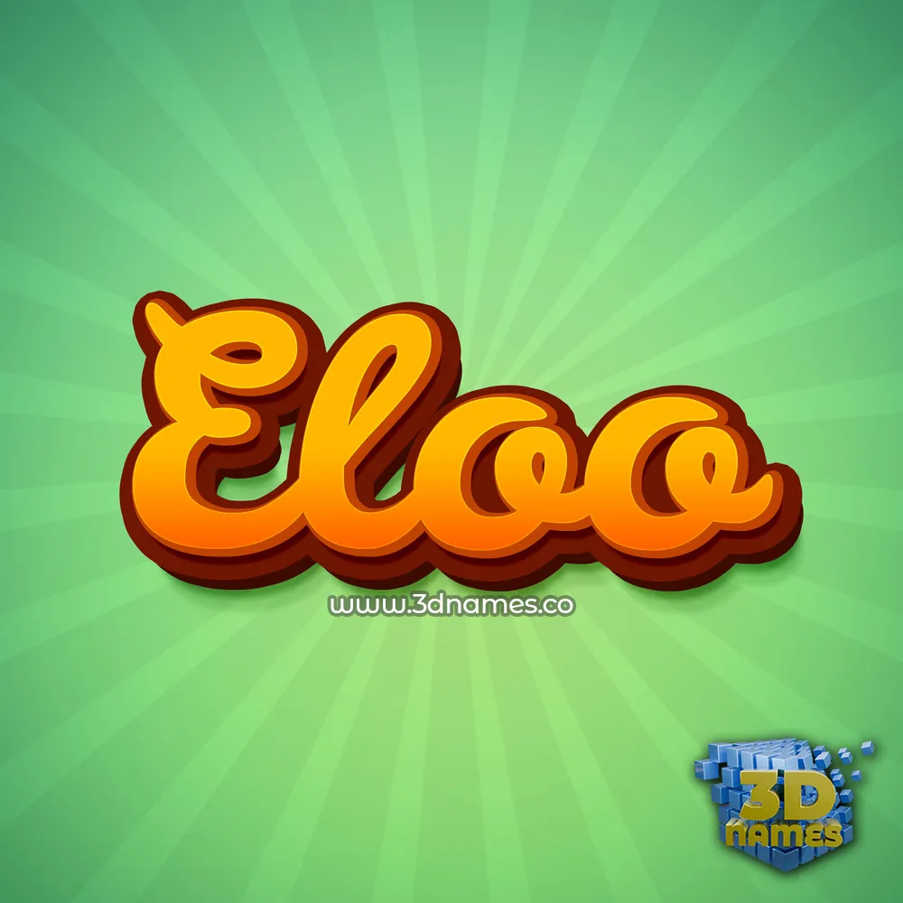 eloo in Green Rays style - 3D name wallpaper