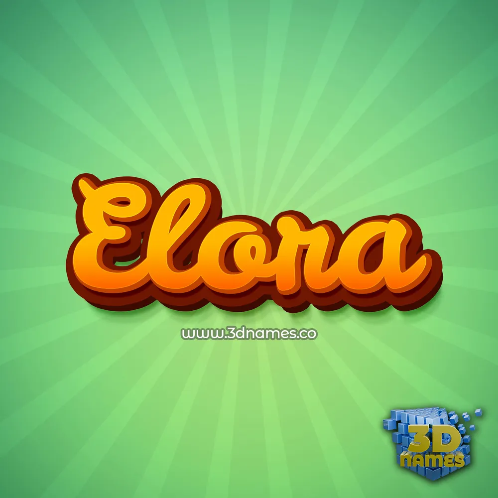 elora in Green Rays style - 3D name wallpaper