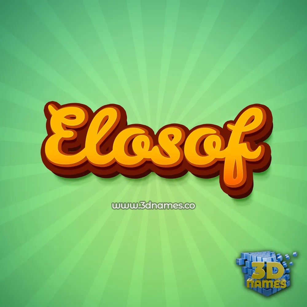 elosof in Green Rays style - 3D name wallpaper