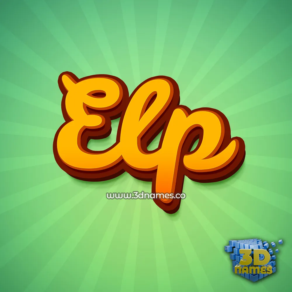 elp in Green Rays style - 3D name wallpaper