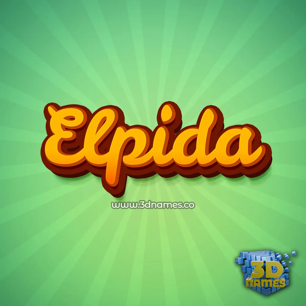 elpida in Green Rays style - 3D name wallpaper