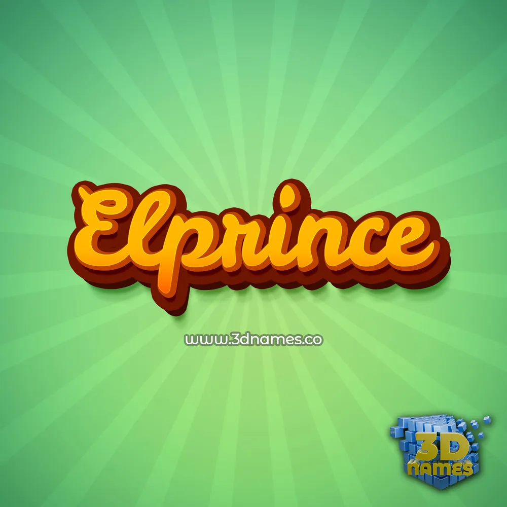 elprince in Green Rays style - 3D name wallpaper