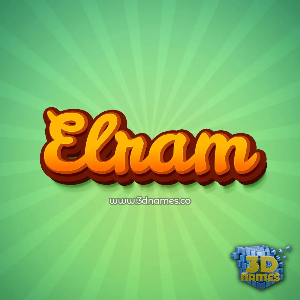 elram in Green Rays style - 3D name wallpaper