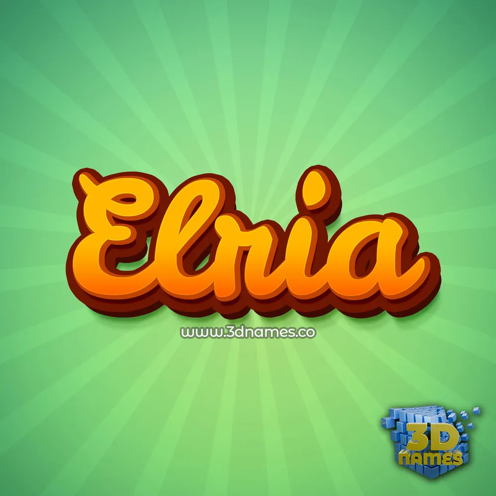 elria in Green Rays style - 3D name wallpaper