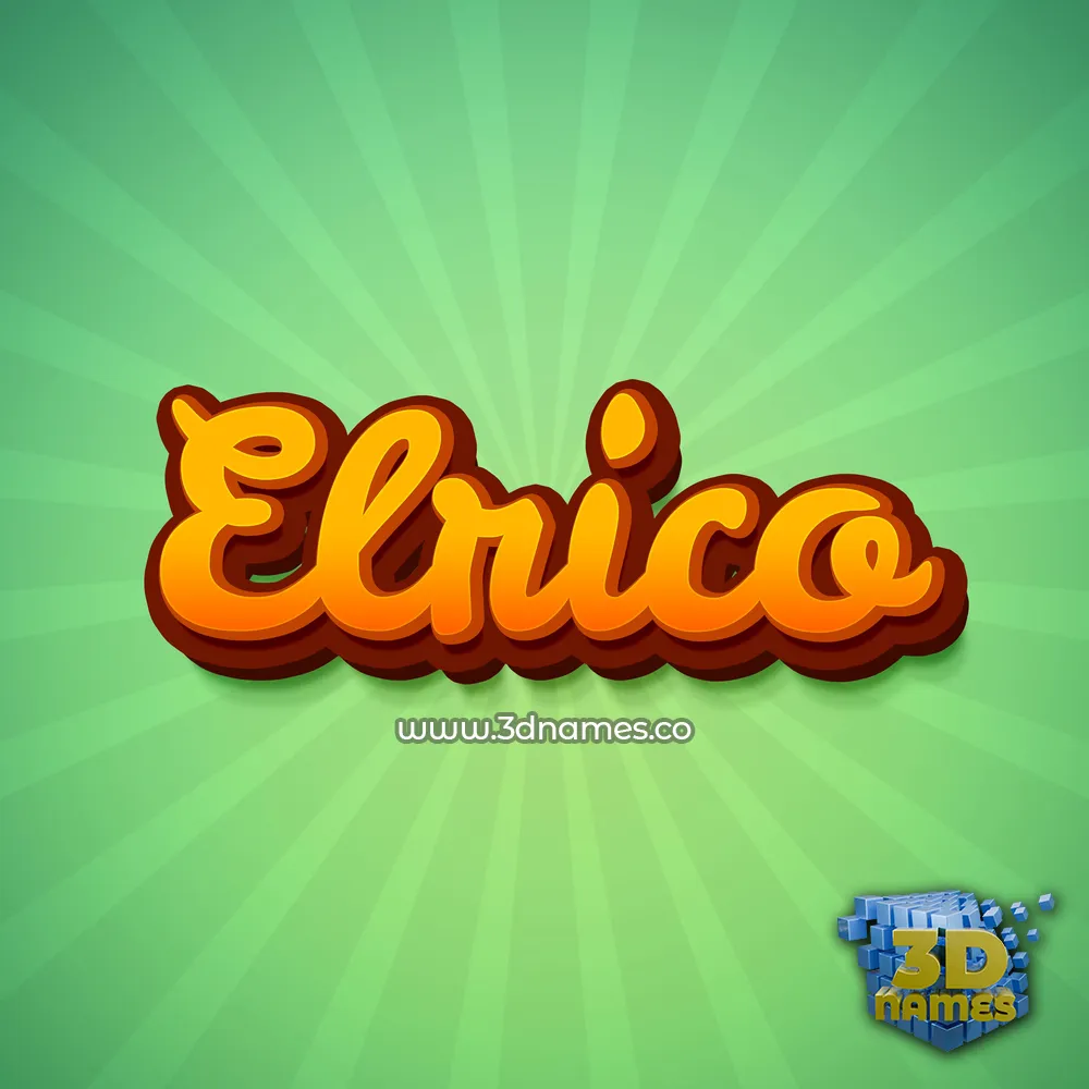 elrico in Green Rays style - 3D name wallpaper