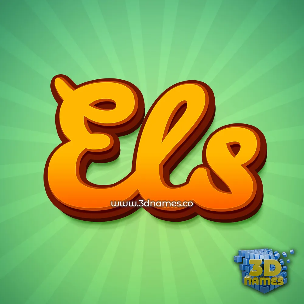 els in Green Rays style - 3D name wallpaper