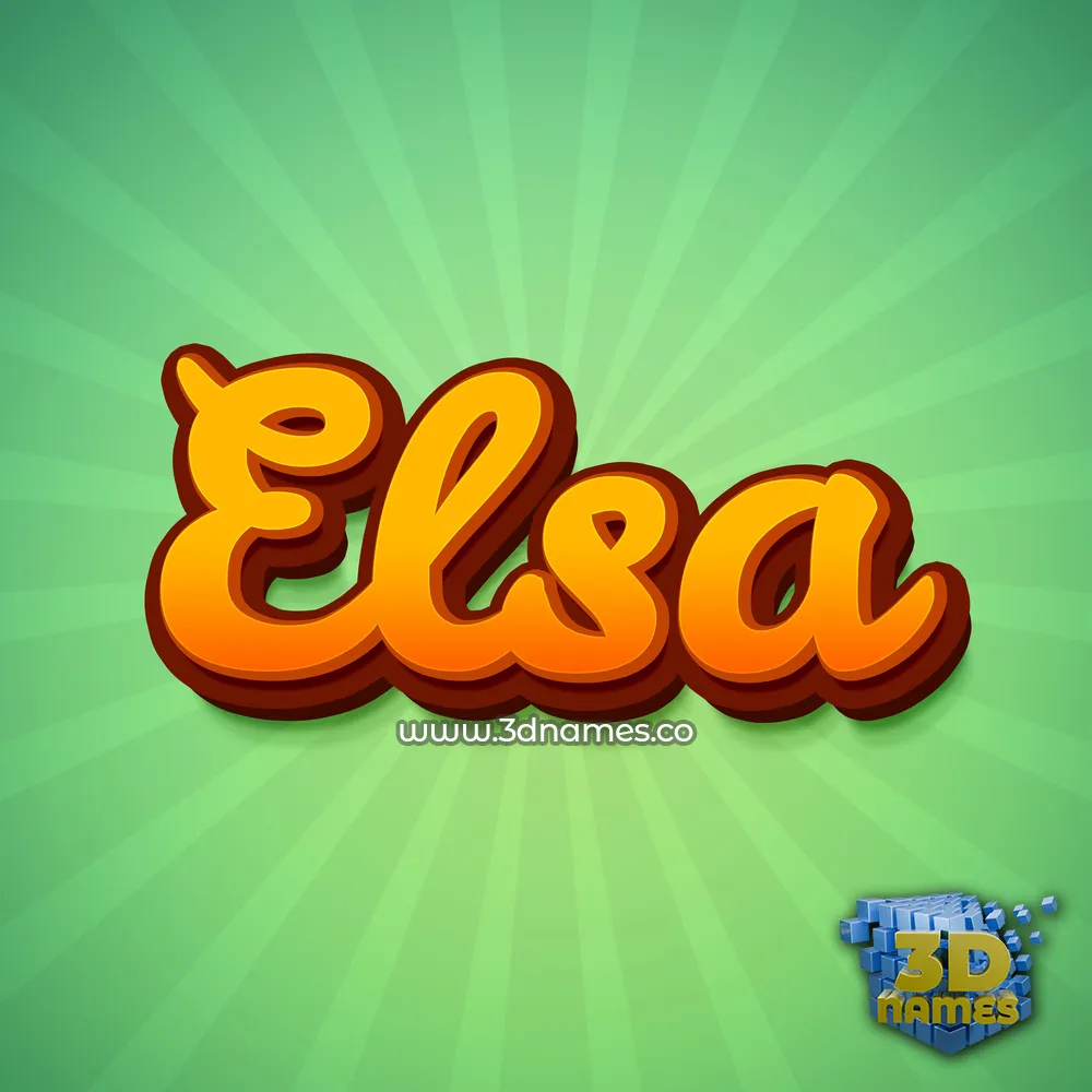 elsa in Green Rays style - 3D name wallpaper