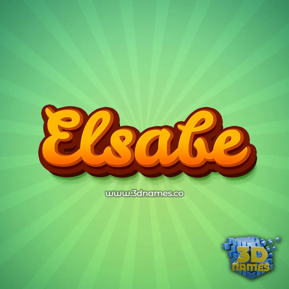 elsabe in Green Rays style - 3D name wallpaper