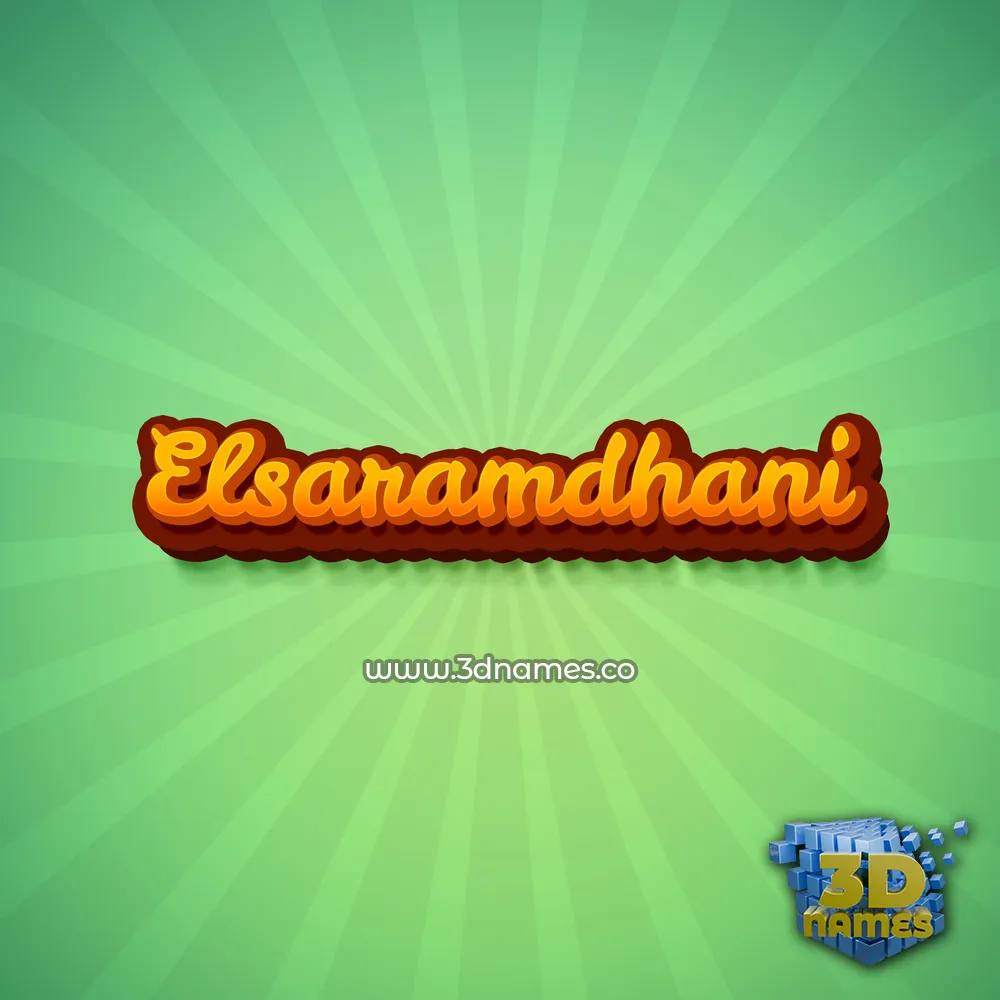 elsaramdhani in Green Rays style - 3D name wallpaper