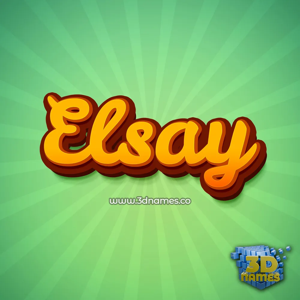 elsay in Green Rays style - 3D name wallpaper