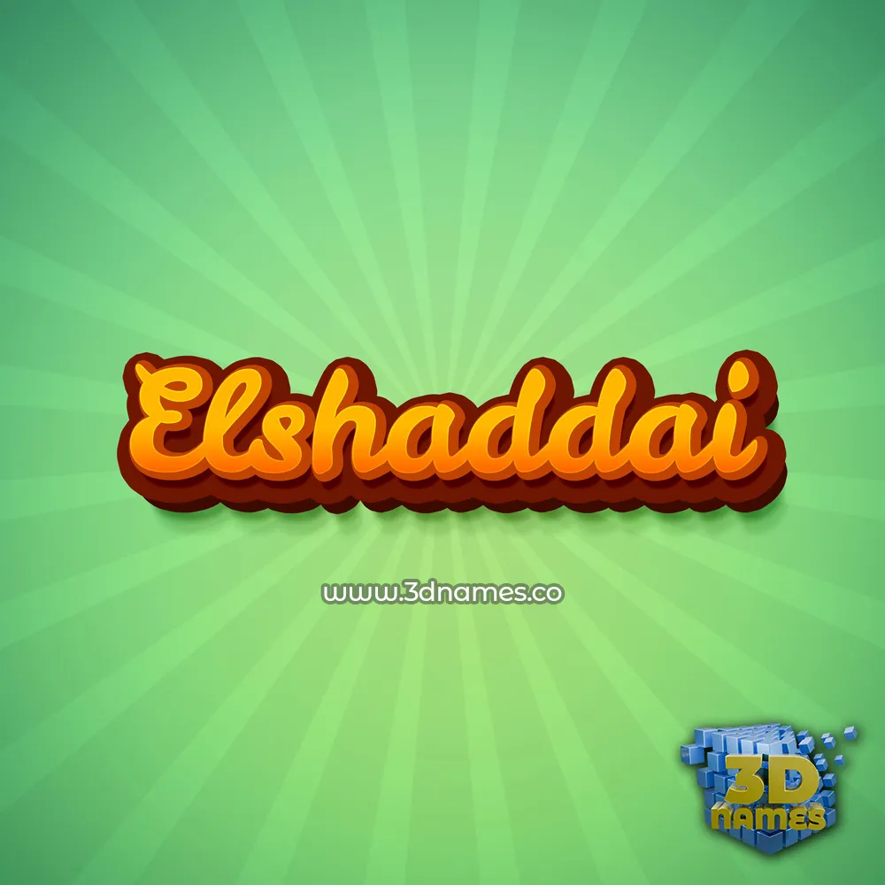 elshaddai in Green Rays style - 3D name wallpaper