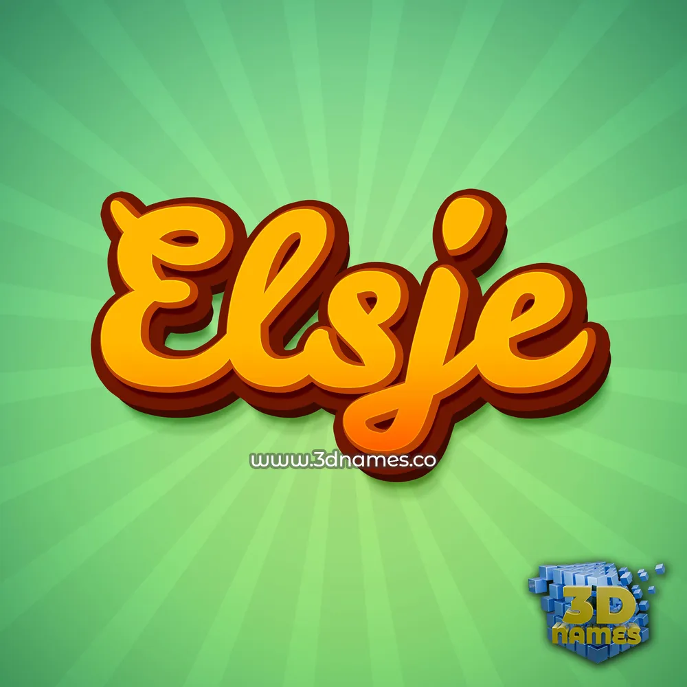 elsje in Green Rays style - 3D name wallpaper