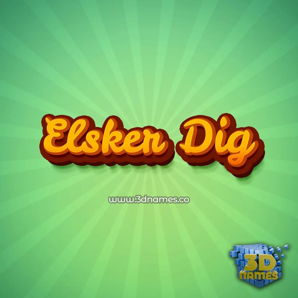 elsker dig in Green Rays style - 3D name wallpaper