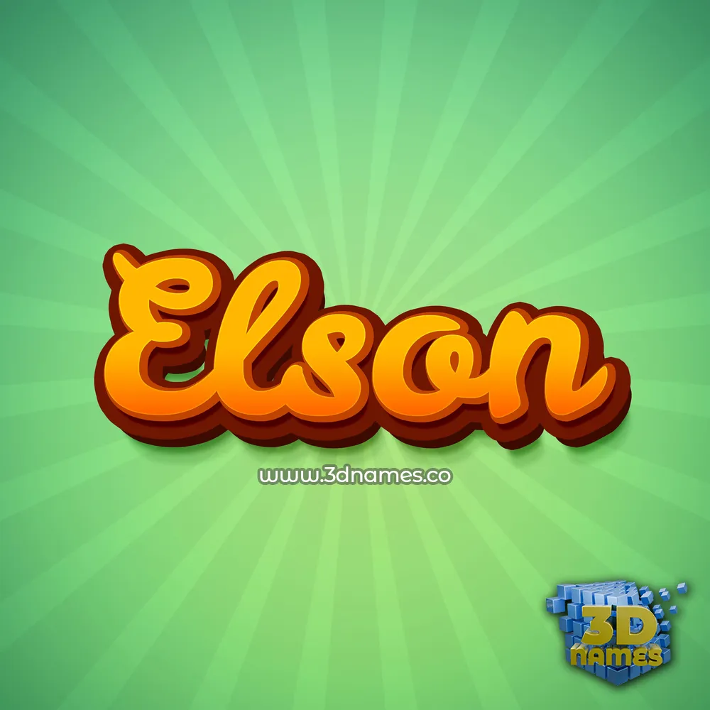 elson in Green Rays style - 3D name wallpaper