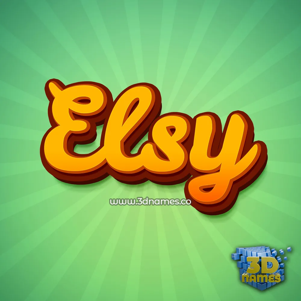 elsy in Green Rays style - 3D name wallpaper