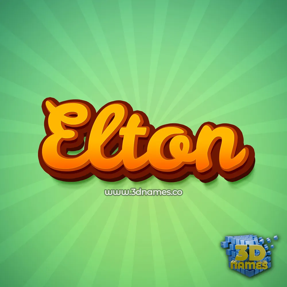 elton in Green Rays style - 3D name wallpaper