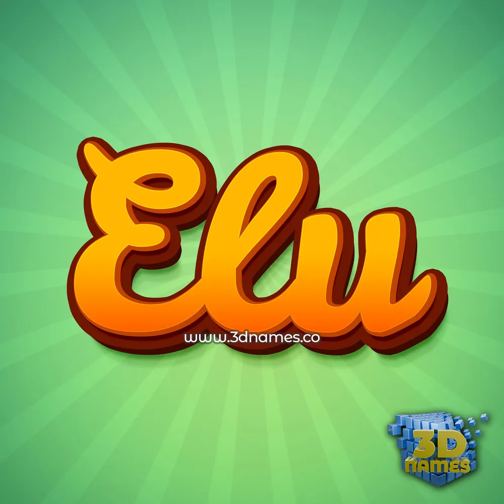 elu in Green Rays style - 3D name wallpaper