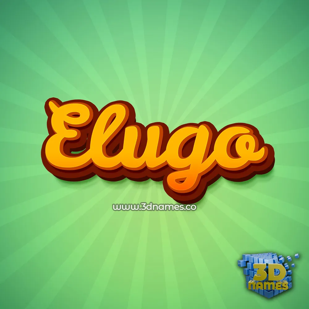 elugo in Green Rays style - 3D name wallpaper