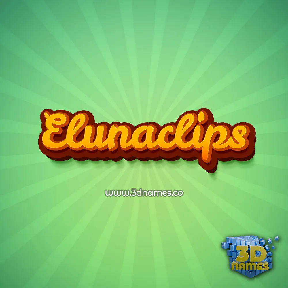 elunaclips in Green Rays style - 3D name wallpaper