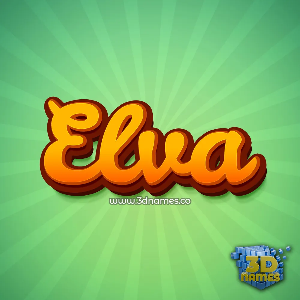 elva in Green Rays style - 3D name wallpaper