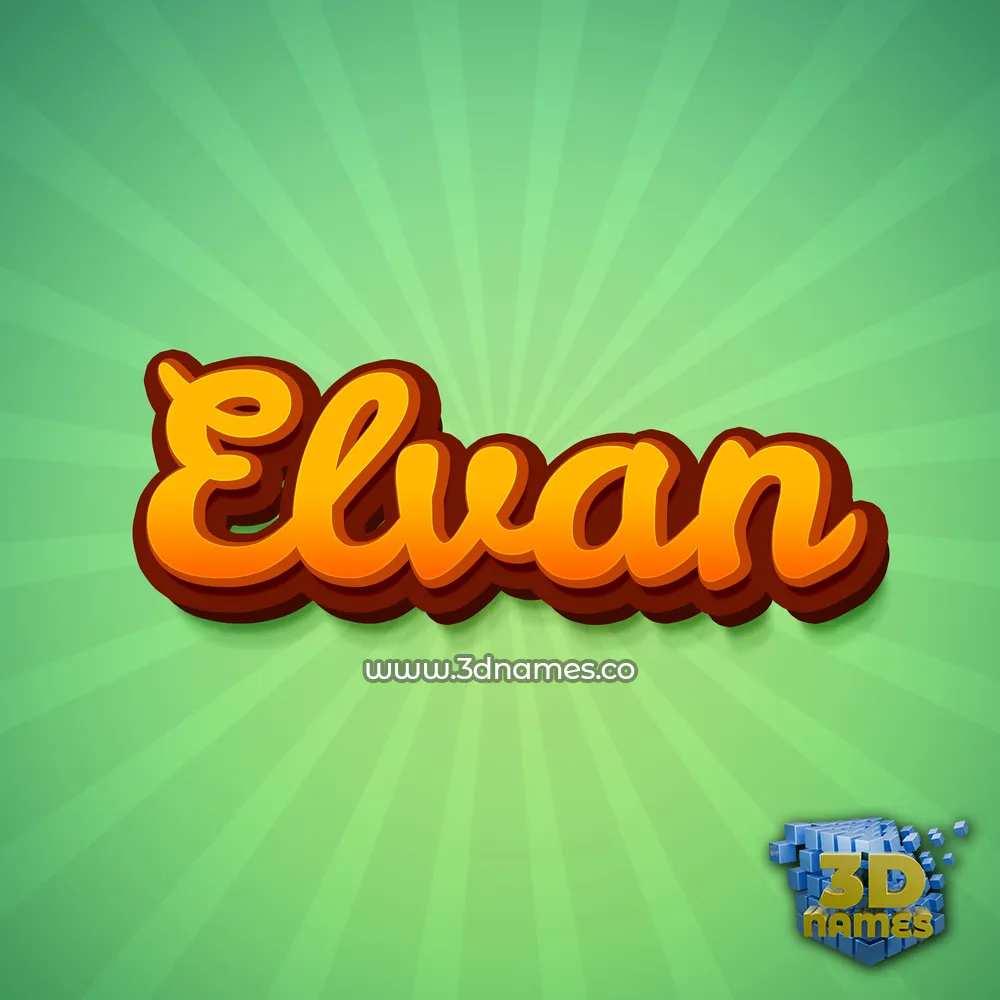 elvan in Green Rays style - 3D name wallpaper
