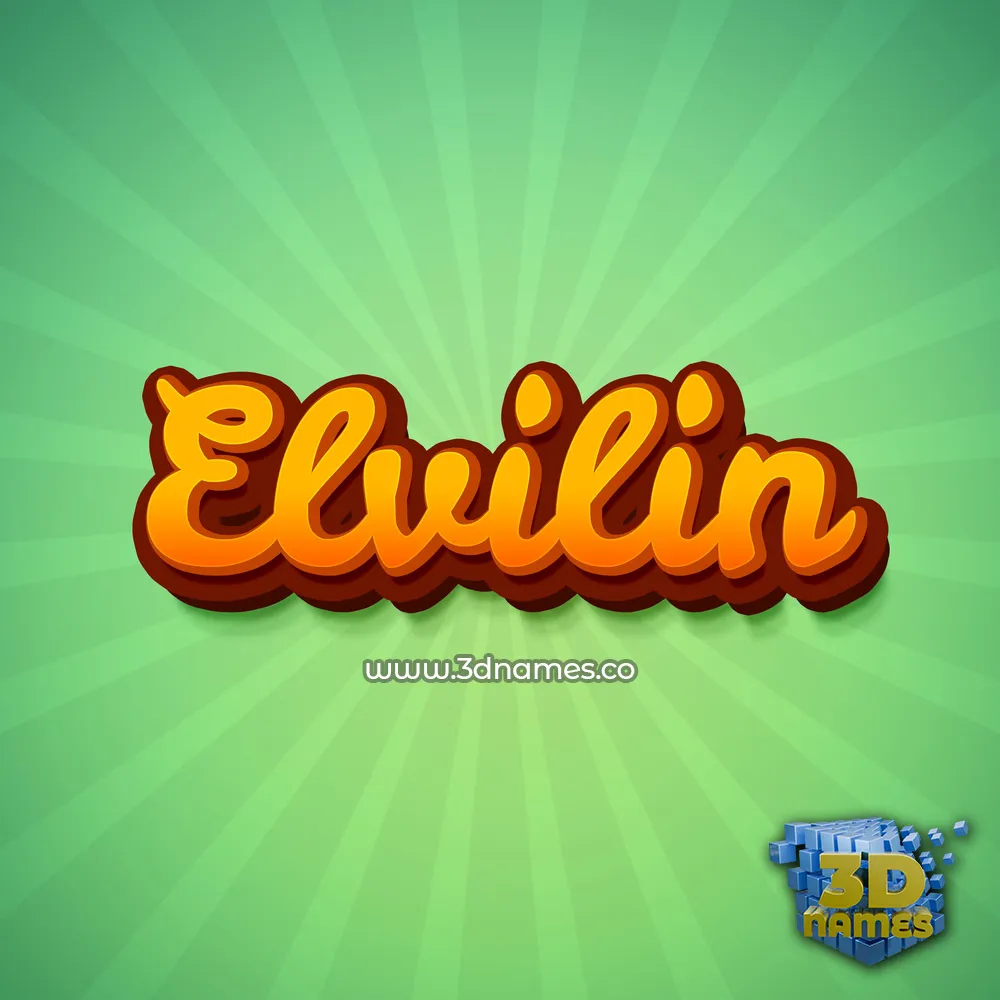 elvilin in Green Rays style - 3D name wallpaper