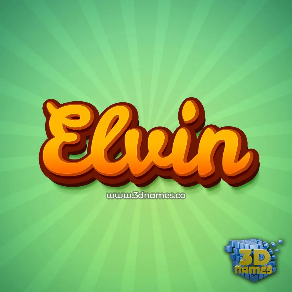elvin in Green Rays style - 3D name wallpaper