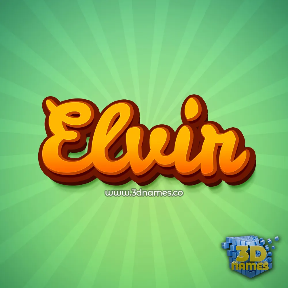 elvir in Green Rays style - 3D name wallpaper