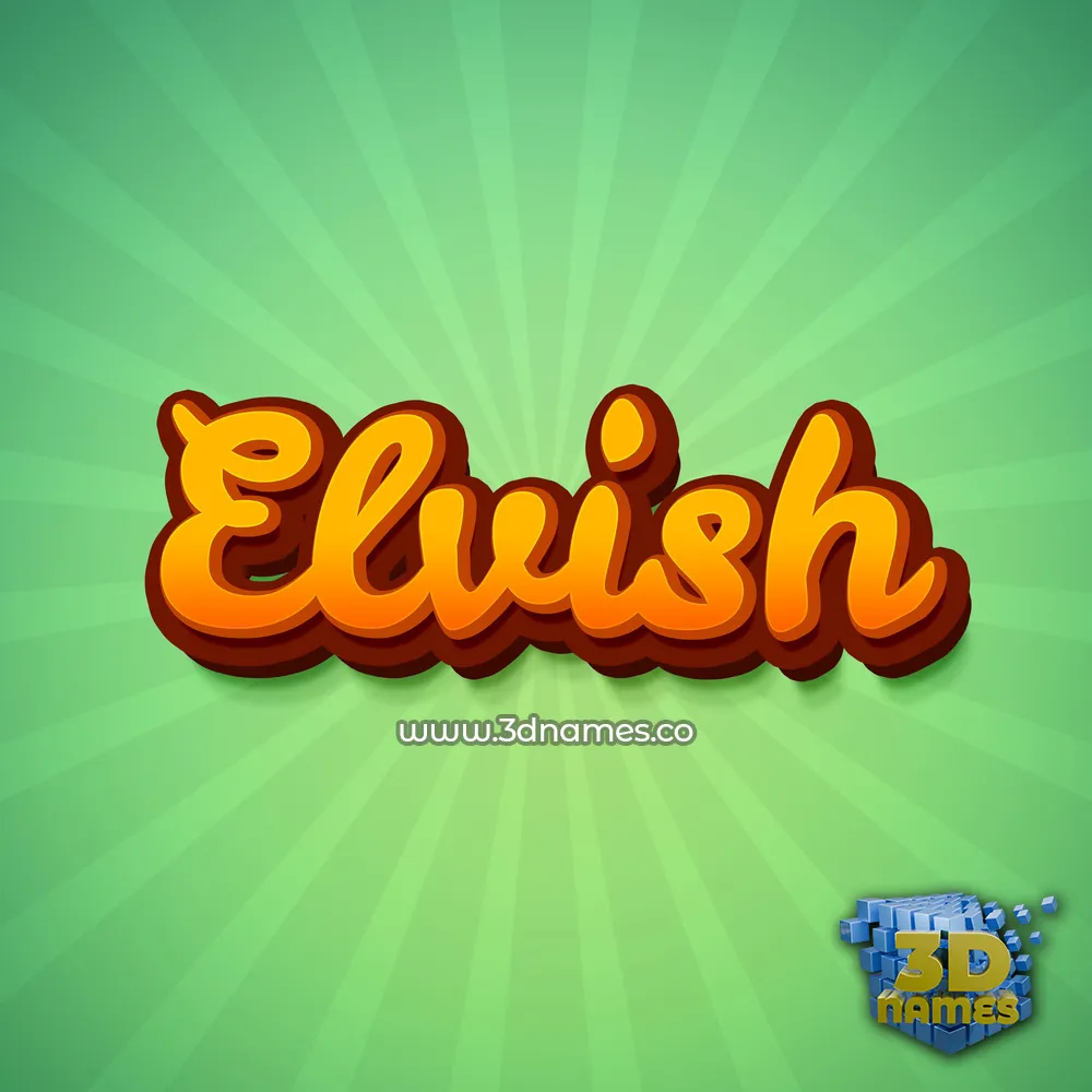elvish in Green Rays style - 3D name wallpaper