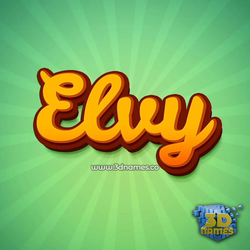 elvy in Green Rays style - 3D name wallpaper