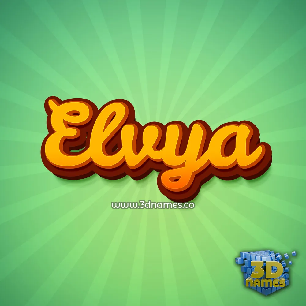 elvya in Green Rays style - 3D name wallpaper