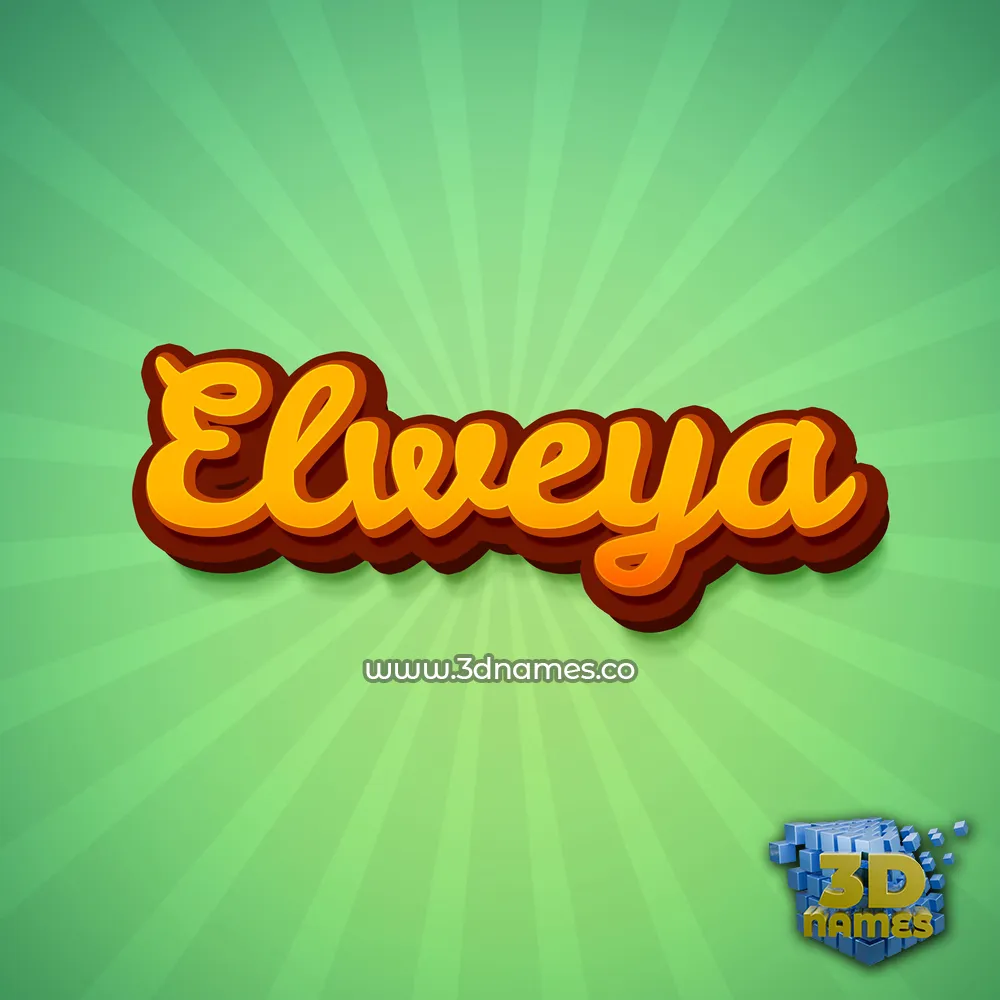 elweya in Green Rays style - 3D name wallpaper