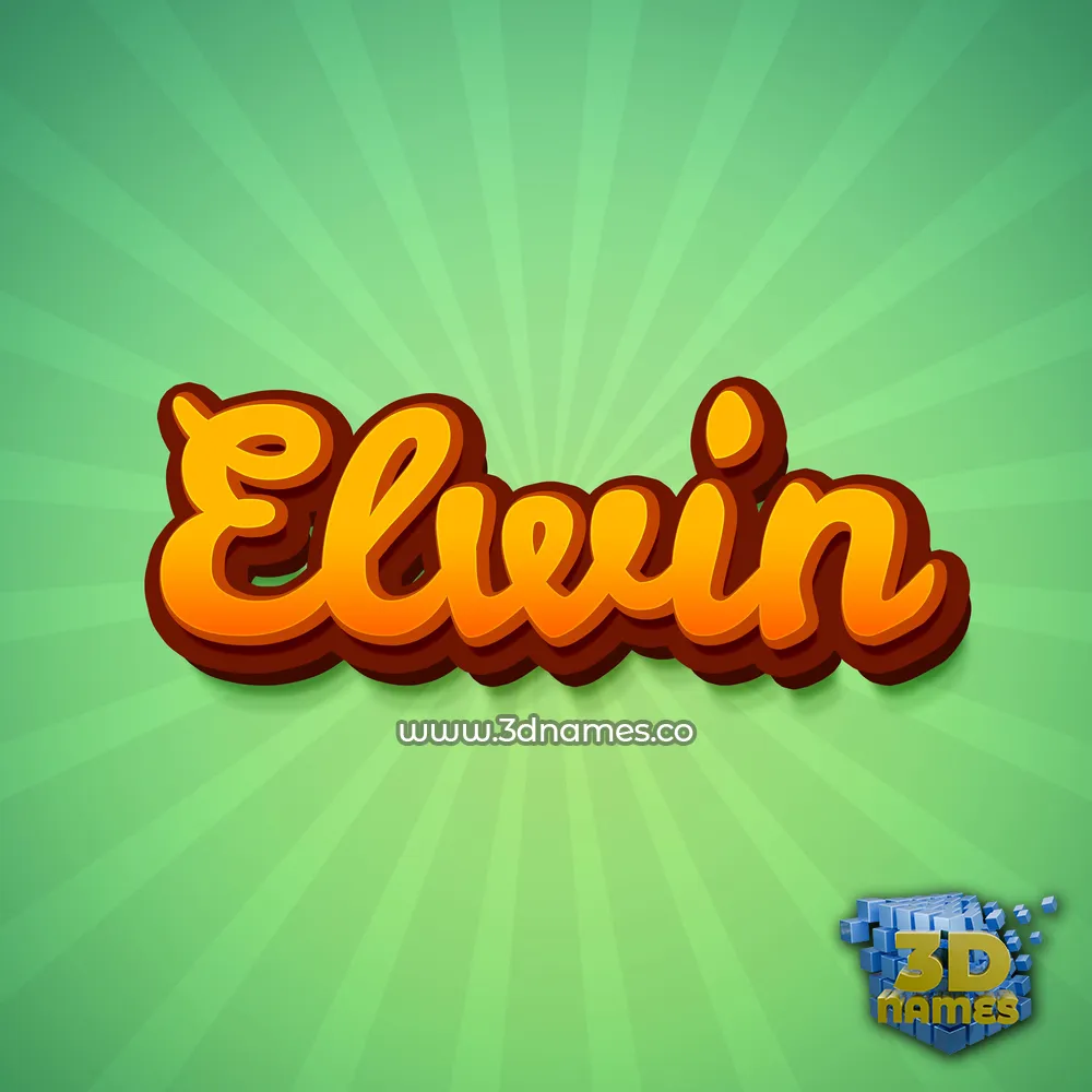 elwin in Green Rays style - 3D name wallpaper