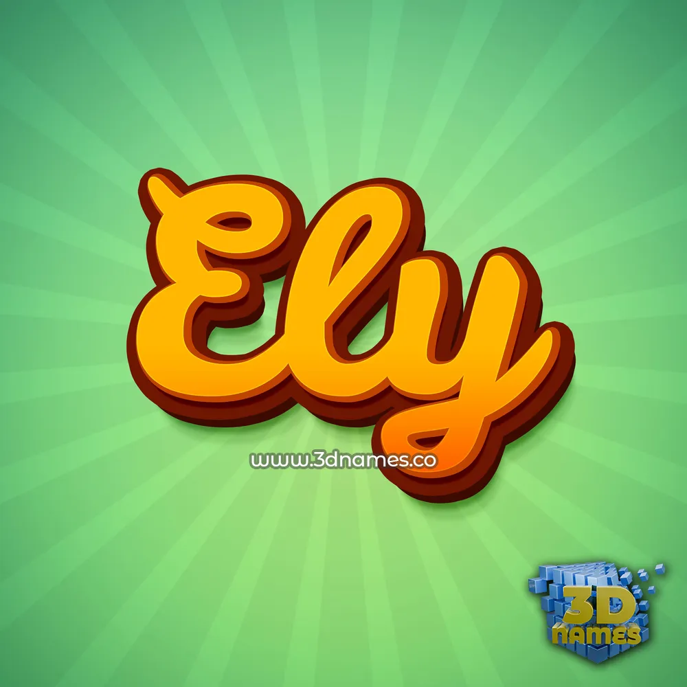 ely in Green Rays style - 3D name wallpaper