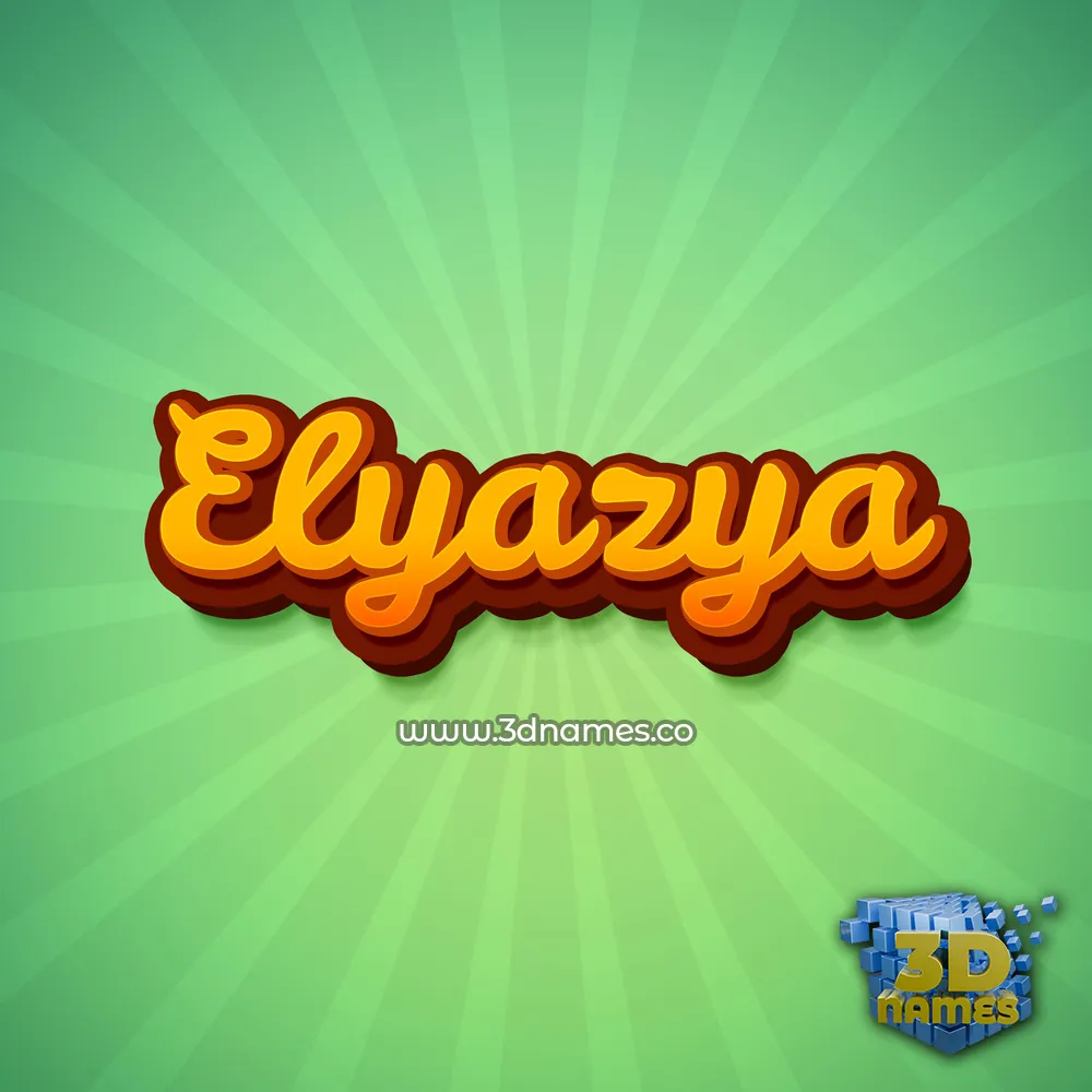 elyazya in Green Rays style - 3D name wallpaper