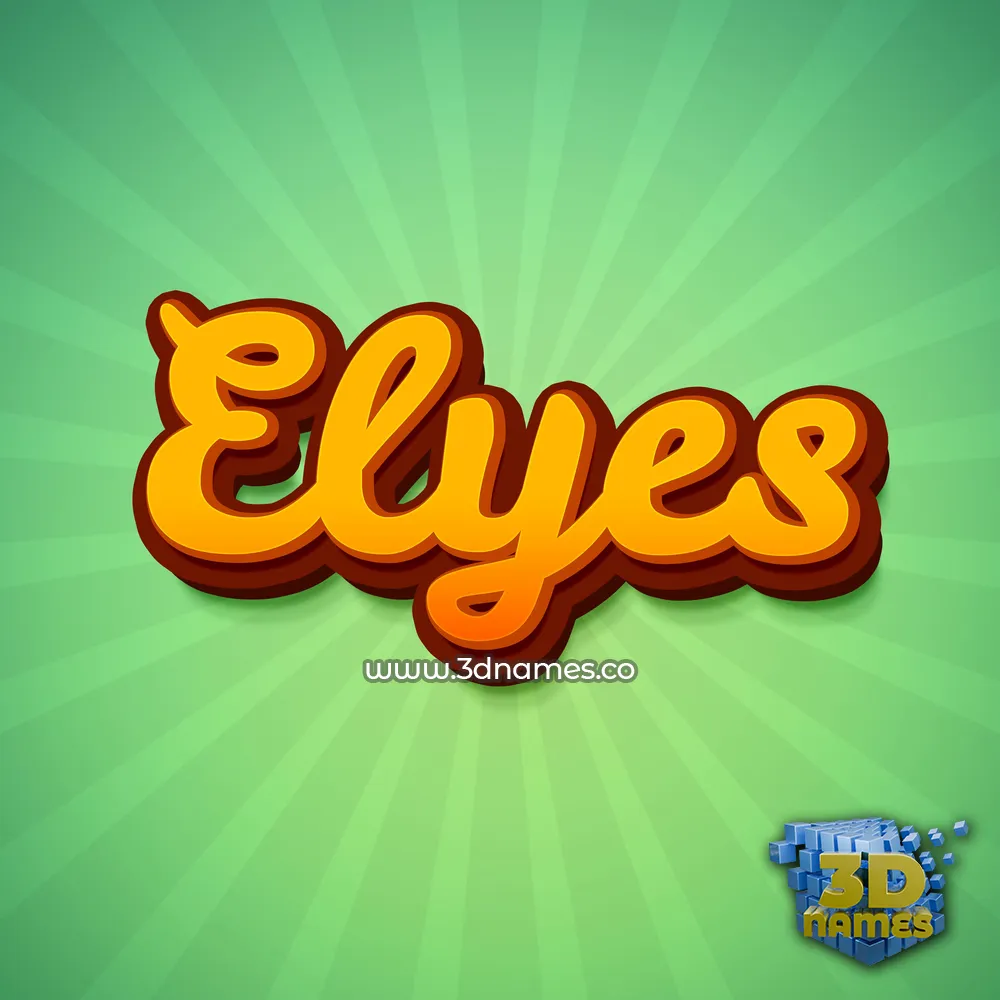 elyes in Green Rays style - 3D name wallpaper